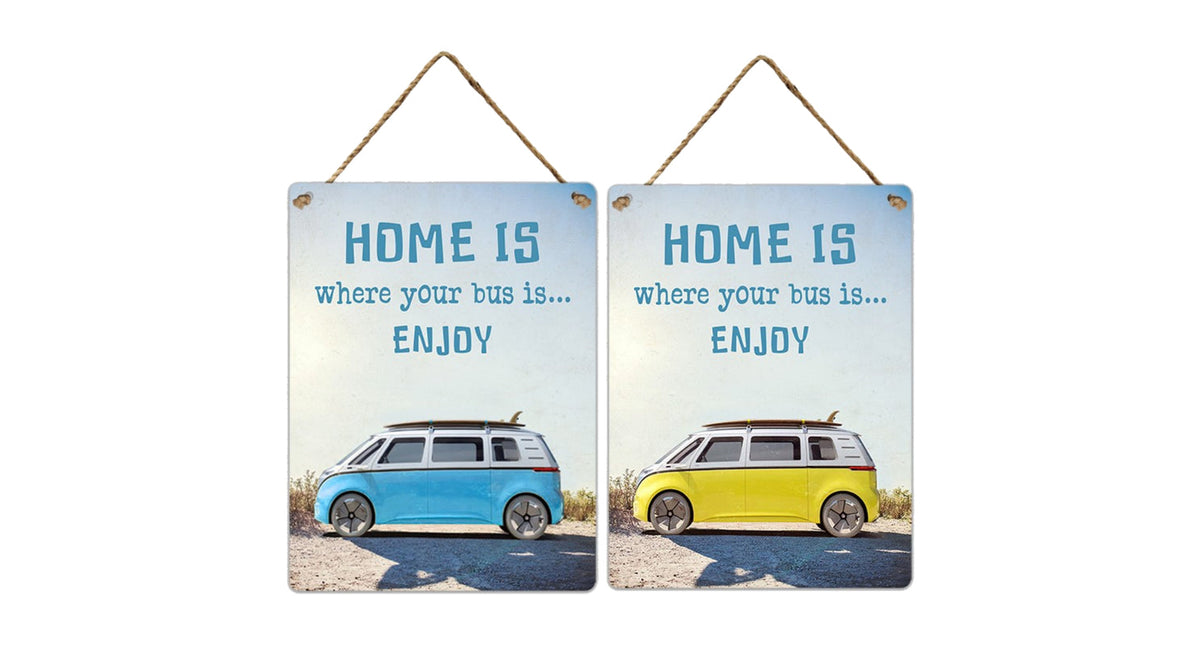 Wall hanger metal home is bus 30x40cm mix 2