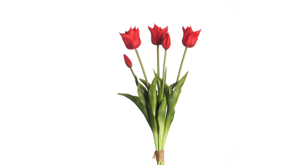 Real touch tulip bundle x5 l45cm red