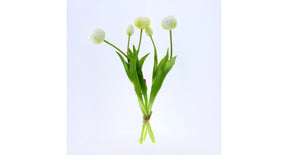 Real touch tulip 'peony' bundle x5 l43cm white
