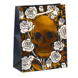 Metallic schedel rozen - cadeautasje large