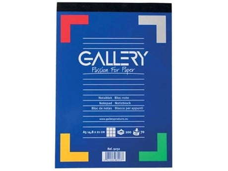 Gallery schrijfblok, ft a5, geruit 5 mm, blok (100 vel)