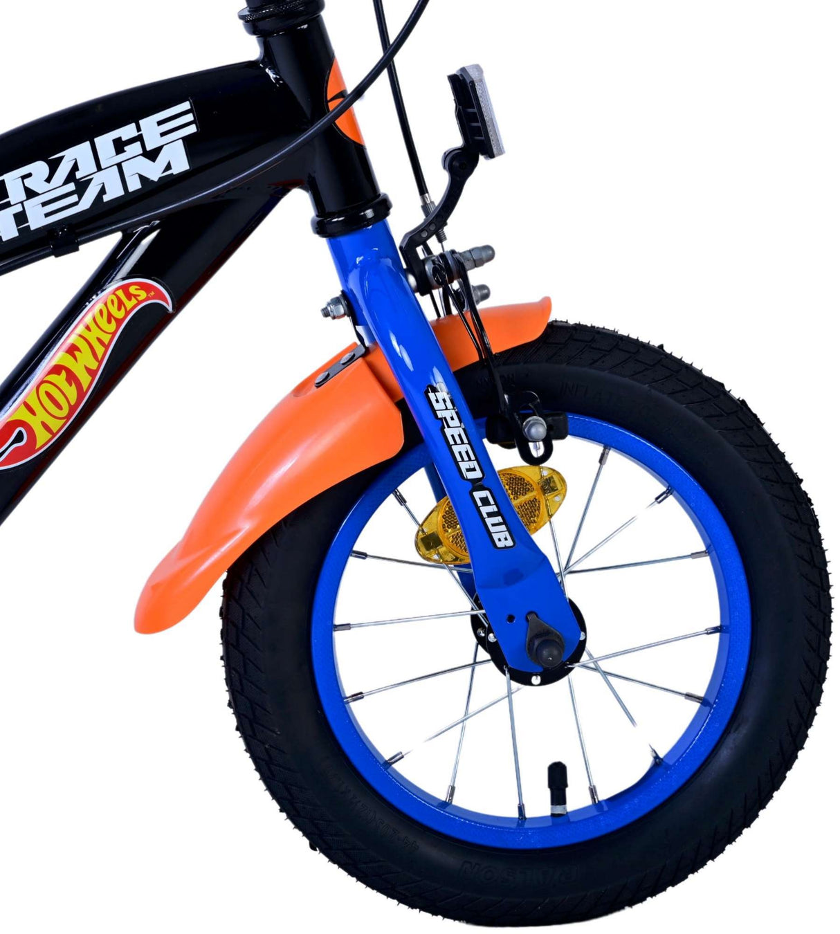 Hot Wheels Kinderfiets Jongens 12 inch Zwart Oranje Blauw Twee handremmen