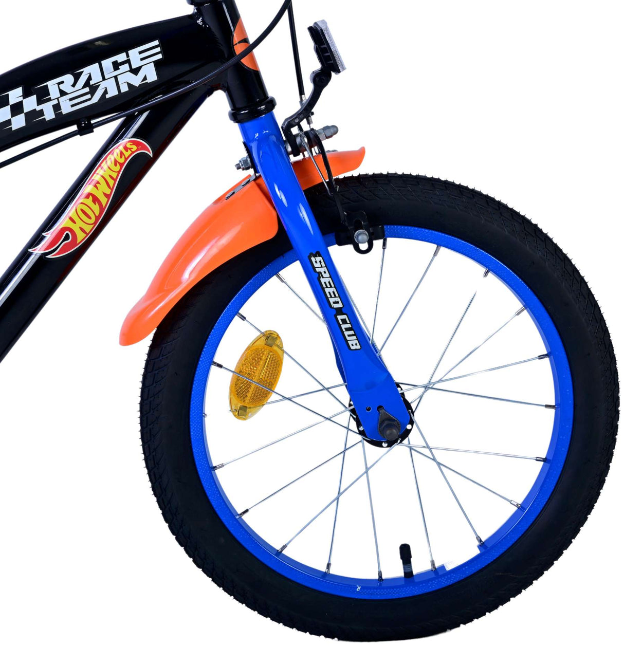 Heta Wheels Children's Bike Boys 16 tum Black Orange Blue Two Hand Brakes