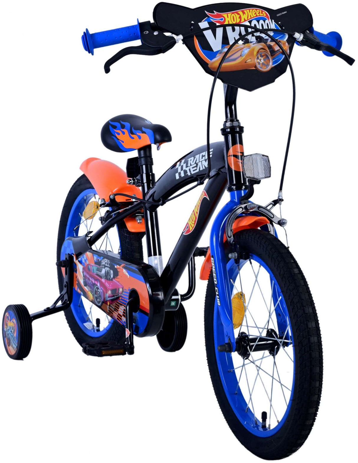 Heta Wheels Children's Bike Boys 16 tum Black Orange Blue Two Hand Brakes