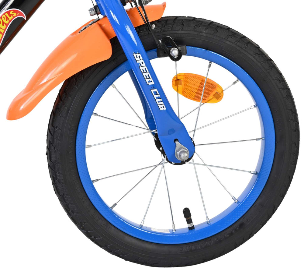 Heiße räder hot wheels kinderfiets - jongens - 14 inch - zwart - twee handremmen