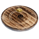 Mango hout ronde hamsa wierookhouder