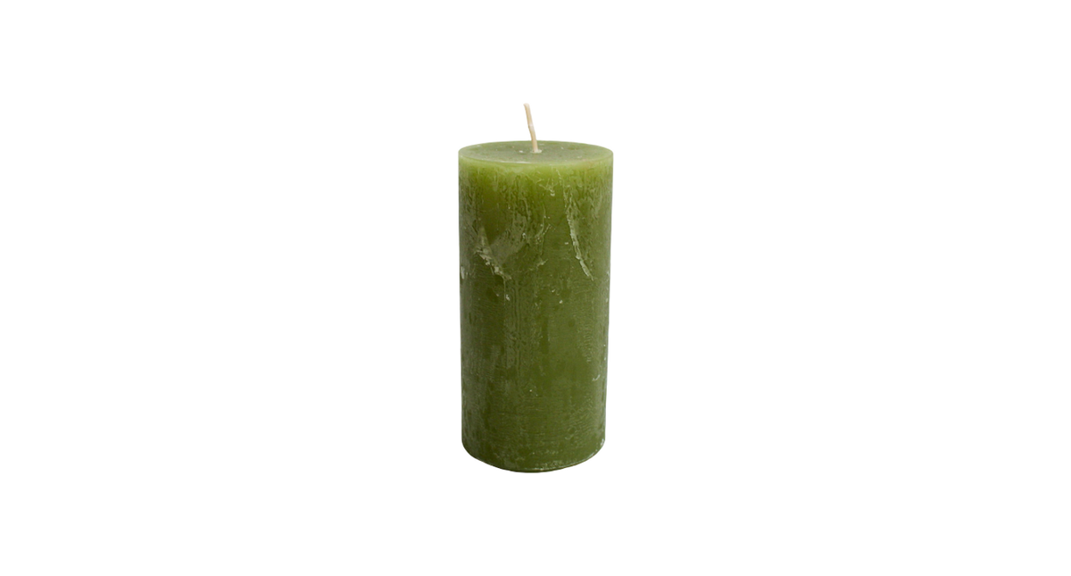 Kaars rustiek 140 70mm olive