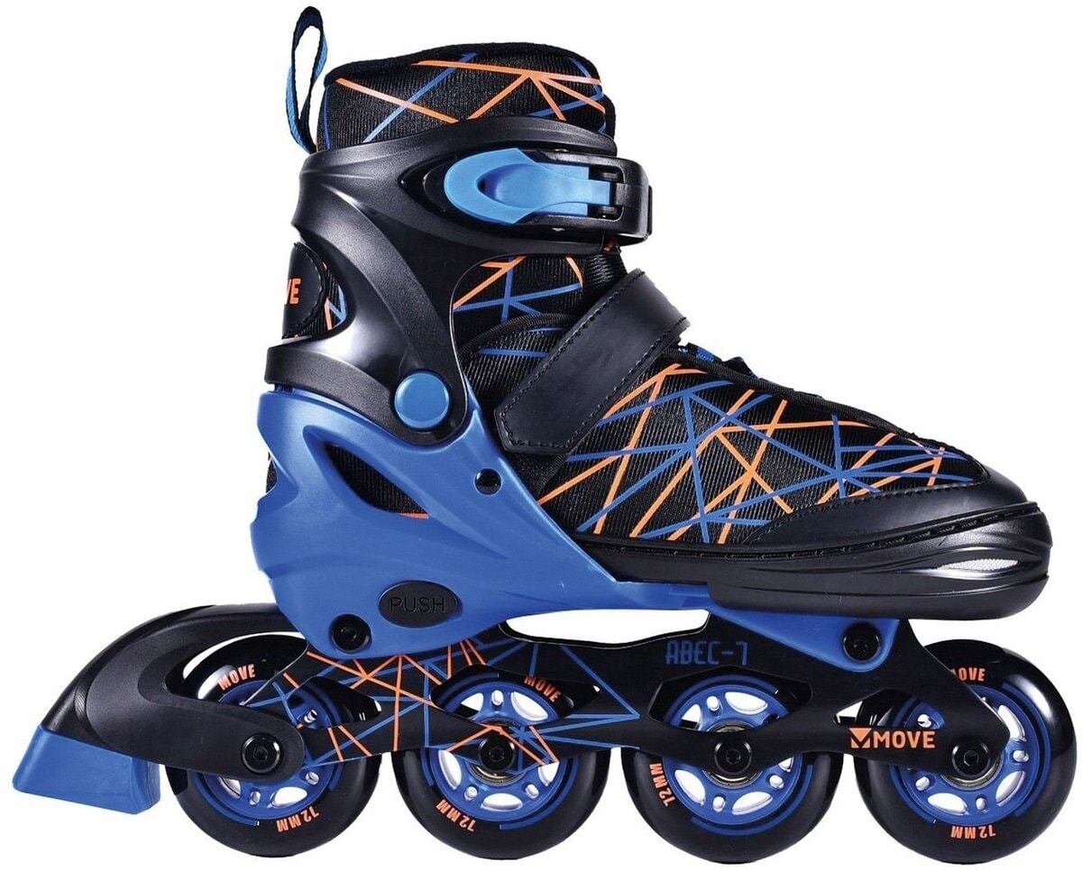 Move inline skates : stripes zwart blauw (562410) maat 34 37