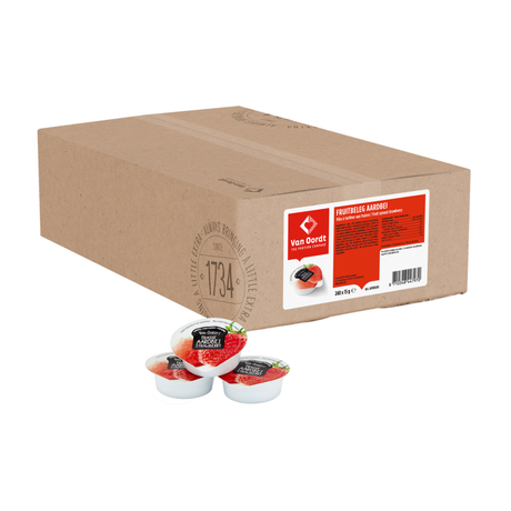 Van oordt jam aardbei cups (240x 15gr)