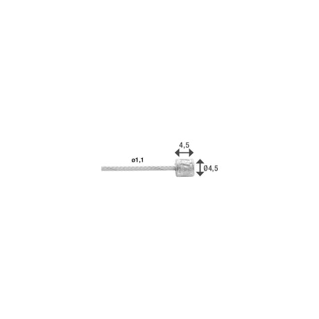 Schakel binnenkabels Elvedes 2250mm RVS ø1,1mm Shimano N-nippel ø4,5 × 4,5 (100 stuks)