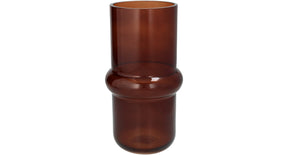 Vase glass brown 13x13x25cm