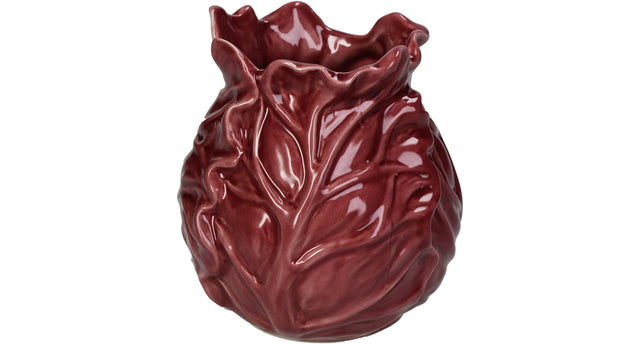 Vase cabbage fine earthenware red 12x12x13cm