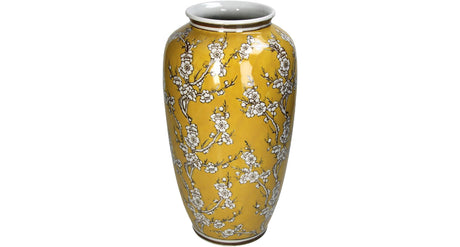 Hd vase porcelain yellow 20x20x35.5cm