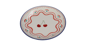 Plate cherry stoneware multi 21x21x2.3cm