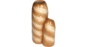 Vase baguette stoneware brown 14.8x11x25.5cm