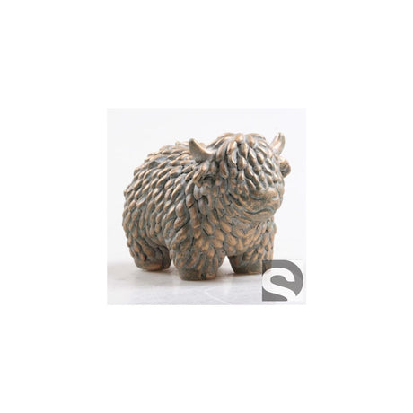 Season inspired decoration beeld hooglander goud 8x7,5x11cm goud beton 2 ass