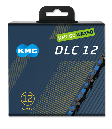 Kmc ketting dcl12 waxed 12 speed 126 links zwart blauw incl. missinglink - 125864