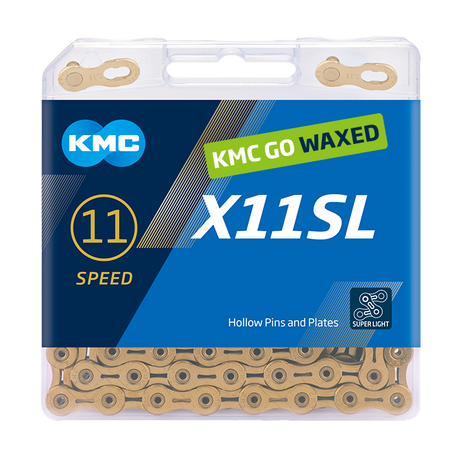 Kmc kette x11sl chain x11sl 118 links ti-n gold waxed