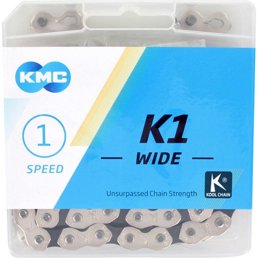 KMC K1 Cykelkedja 1 2x1 8 112 Silver Silver Black in Box