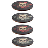 Schedel rozen set 4 onderzetters