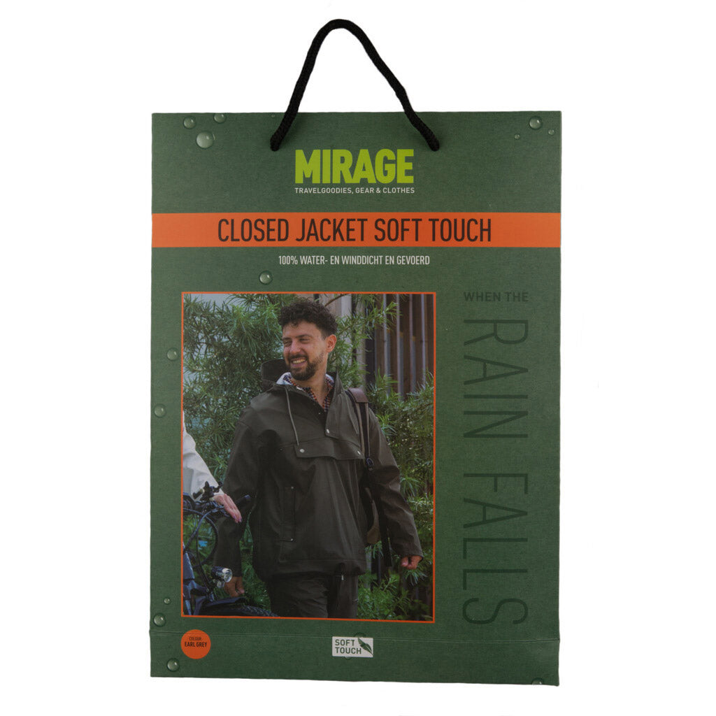 Mirage Regenjas Rainfall Closed Jacket maat L gemaakt van polyester soft touch earl grey