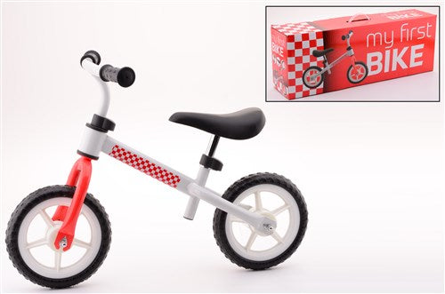 Loopfiets staal wit rood