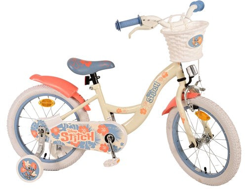 Stitch stitch children's bike girls 16 inch cream coral blue