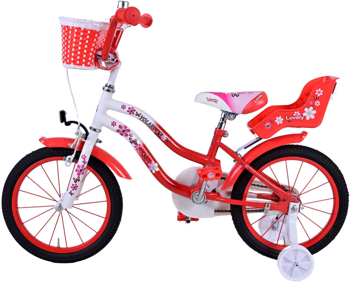 Volare les belles filles pour enfants 16 pouces blanc rouges