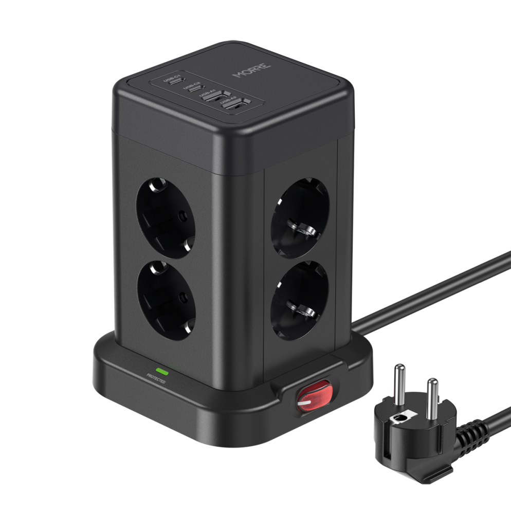 Morre power strip 12w1 8gniazd 2xusb-c 2xusb-a 12w 2m