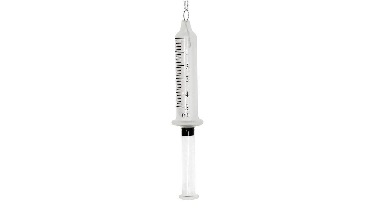 Ornament syringe glass white 16.4cm