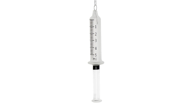 Ornament syringe glass white 16.4cm