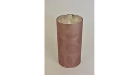 Led kaars in glas blad 15cm roze (excl. 3xaaa batterij)