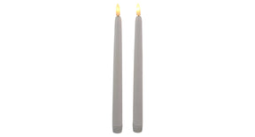 Set van 2 led dinerkaars 38cm wit met timer (excl. 2xaa)