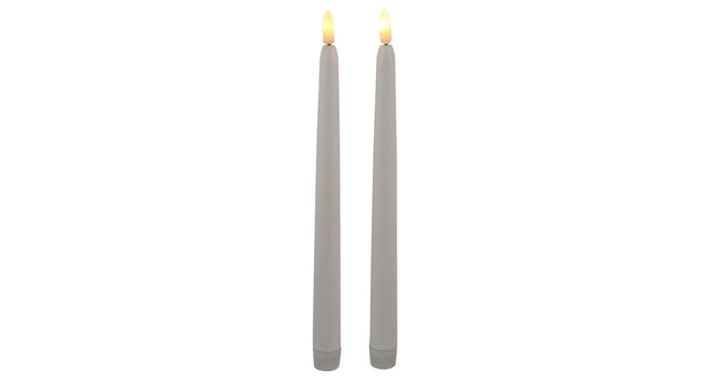 Set van 2 led dinerkaars 38cm wit met timer (excl. 2xaa)