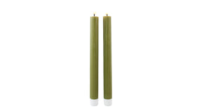 Led dinerkaars 25,5cm olijfgroen s 2 met timer (excl. 2xaaa batterij)