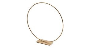 Metal ring on base 100cm gold (hollow tube)