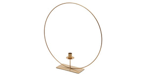 Metal ring on base 40cm gold + candle holder