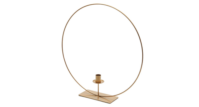 Metal ring on base 50cm gold + candle holder