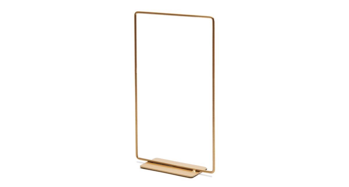 Metal rectangle on base 25x40cm gold