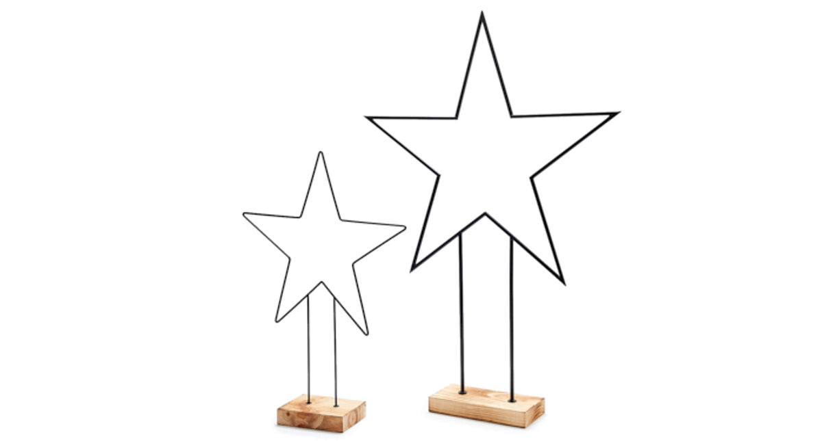 Metal star on base 80cm black (hollow tube)
