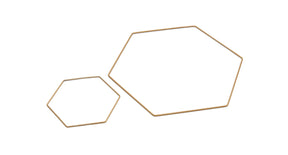 Metal hexagon 50cm gold