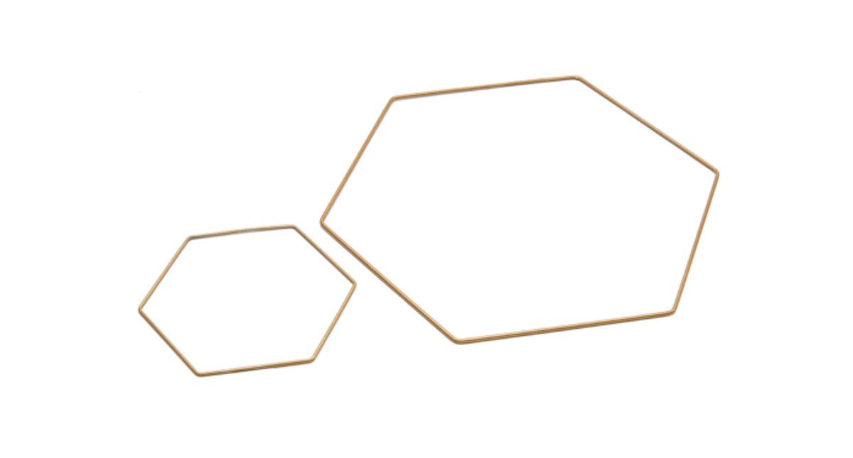 Metal hexagon 40cm gold