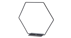 Metal hexagon on base 30cm black
