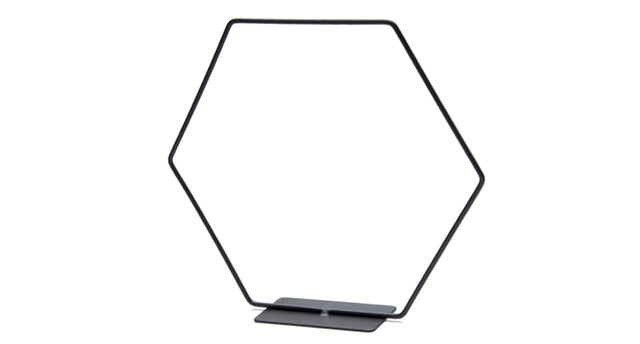 Metal hexagon on base 30cm black