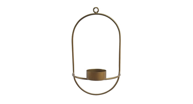 Metal wall t-light holder 12x20cm gold