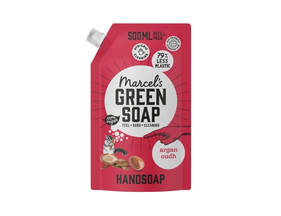 Marcel's green soap handzeep argan oudh 500ml navulzak