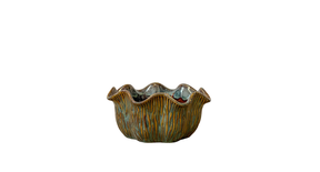 Schaal ''loire'' keramiek d22,5 h10cm dark green