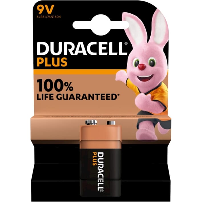 Duracell plus alkalin 100% 9V 6lrr61 all