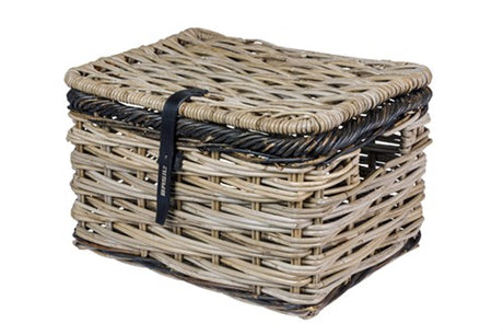 Basil b.v. fietsmand basil dijon l met deksel 36 x 49 x 30 cm - grijs zwart