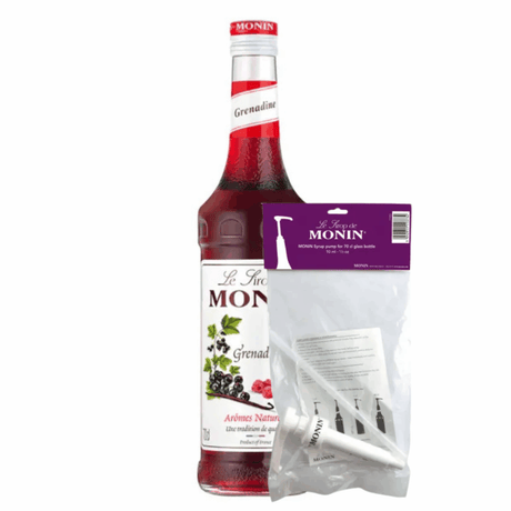 Monin siroop grenadine (70 cl) + siroop pompje (10ml)